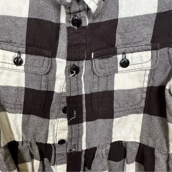 Ralph Lauren black & white buffalo plaid flannel dress 2T - Picture 4 of 9